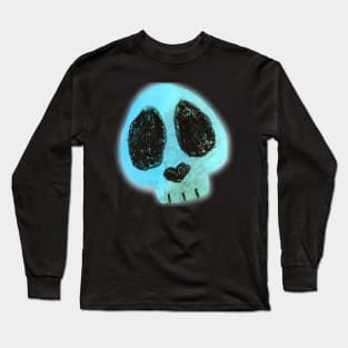 Cute Goth skull - Blue Long Sleeve T-Shirt